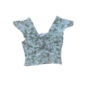Olive Leaf Print Women's Blouse